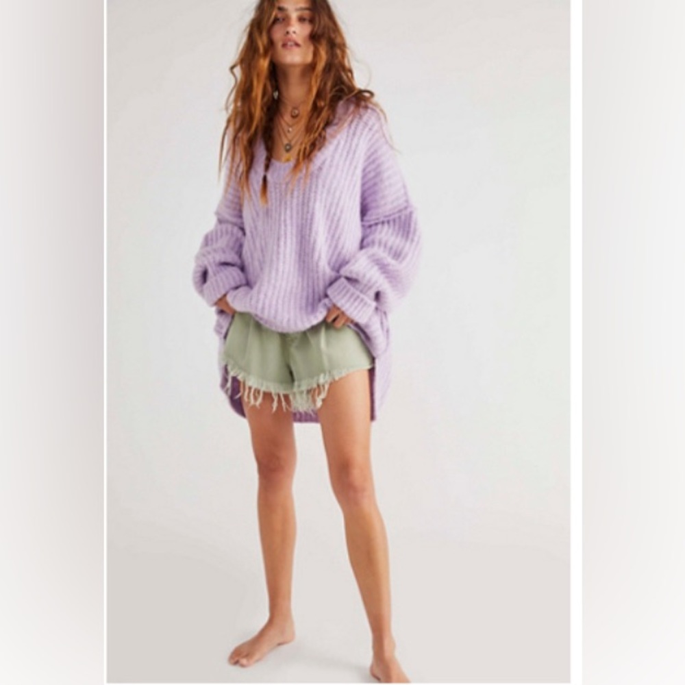 Free People Blue Bell V Neck Sweater XS - Picture 1 of 6